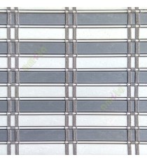 Grey white color horizontal stripes flat scale vertical thread stripes cylinder stick rollup mechanism PVC Blinds